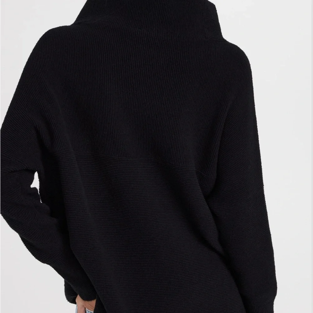 Free People Black Ottoman Slouchy Sweater Sz S - Picture 3 of 8